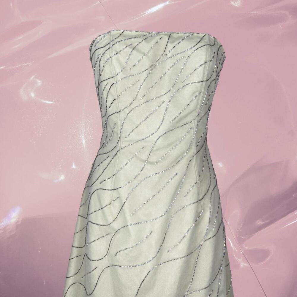 Y2K sage green strapless beaded fairy gown prom dress S/M